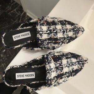 Steve Madden tweed slide loafers